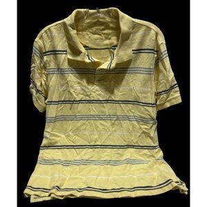Sonoma Men’s Polo Yellow With Stripes Pattern Large